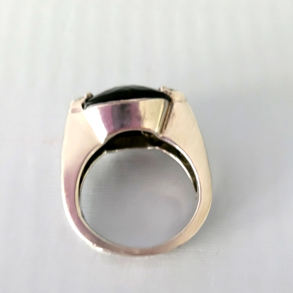 David Yurman Onyx Diamond Sterling Silver Ring - Picture 10 of 12